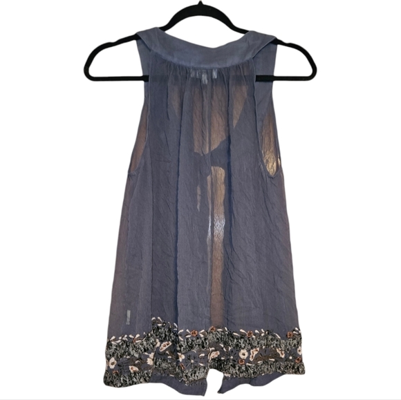 Sheer Embroidered Boho Chic Top - Picture 1 of 5